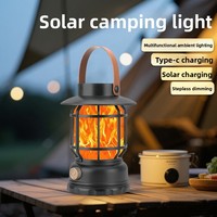 Nouvelle Lanterne de Camping Solaire Étanche avec Ambiance Rétro pour Tentes Extérieures Ampoule LED