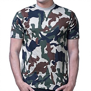 Camiseta de Jersey Estampada con Camuflaje, Talla Grande, Transpirable, Ecológica, Barata, al por Mayor, Tirupur, 100% Algodón Orgánico, OEM, Moda 2020 - Product Image 1