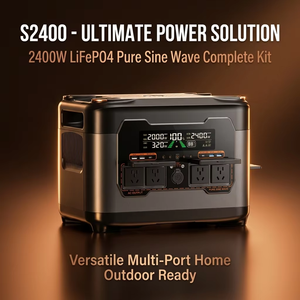 Station d'alimentation portable tout-en-un S2400, générateur solaire 2400W, onde sinusoïdale pure, kit complet pour la maison et l'extérieur - Product Image 6