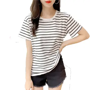 Summer Women Fashion Striped T-Shirt Holiday Tops 5xl 3d Print Shirt Female Shirt Short-Sleeved Clothing