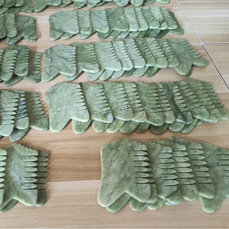 Peine de jade natural puro xiuyan, Etiqueta Privada, venta al por mayor