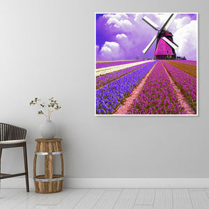 Nouveau diamant <span class=keywords><strong>peinture</strong></span> <span class=keywords><strong>fleurs</strong></span> mur Art peintures moulin à vent lavande <span class=keywords><strong>champ</strong></span> 5d diamant <span class=keywords><strong>peinture</strong></span> paysage - Product Image 2
