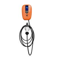 Nouveau mini chargeur intelligent pour véhicules électriques 7 kW 11 kW 22 kW, courant réglable 220-380 V, pour usage commercial et domestique, borne de recharge murale OCPP1.6J, montage mural