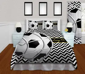 Personalized Soccer Decor Comforter Duvet Cover Bedding Sets 7 Pieces Queen Bed Quilt Cover Sheets For Bed Full Set