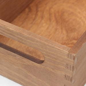 Solid Wood Storage <b>Box</b> Rectangle Open Top Desktop Organizer With Handles For Office Use - Product Image 4