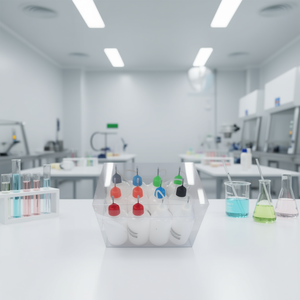 Bouteille cylindrique en plastique de 50 ml avec bouchon à vis pour divers produits, pour usage cosmétique et industriel - Product Image 3