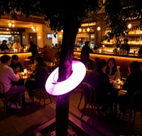 Anneau lumineux LED moderne pour arbre, lumière en forme de beignet RGB, étanche IP54, décoration extérieure pour Halloween et Noël, télécommande, jardin
