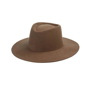 Chapeau Fedora <span class=keywords><strong>tendance</strong></span> à larges bords durs <span class=keywords><strong>2022</strong></span> laine feutre pour femmes, mode femmes hommes robe chaude d'extérieur, nouvelle forme automne hiver 100% - Product Image 2