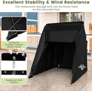 Abri de <span class=keywords><strong>moto</strong></span> compact avec structure métallique et tubes standard épissés pour <span class=keywords><strong>le</strong></span> rangement en <span class=keywords><strong>garage</strong></span> - Product Image 4