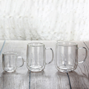 Taza de Café de Vidrio de Borosilicato Alto Personalizada de Fábrica, Taza de Vidrio de Doble Pared Aislada con Asa para el Hogar, la Oficina y Regalos - Product Image 4