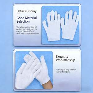 Gants en coton blanc bon marché pour mains sèches gants de service en tissu pour l'eczéma bijoux hydratants argent inspection de costumes d'archives - Product Image 3