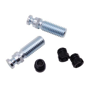 Vis <span class=keywords><strong>de</strong></span> positionnement <span class=keywords><strong>à</strong></span> tête sphérique en zinc galvanisé sur mesure, avec tampon d'isolation anti-vibration en caoutchouc pour le positionnement des portes d'armoires - Product Image 2
