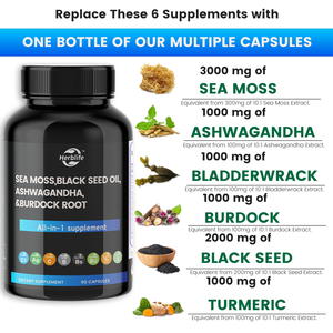 Haccp Sản phẩm mới biển rêu đen dầu hạt Ashwagandha nghệ bàng quang wrack cây ngưu bàng & Vitamin C & D3 - Product Image 3