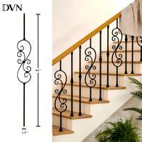 Balustres d'escalier en métal noir antique DVN Canada, élégants et décoratifs, pour villa.