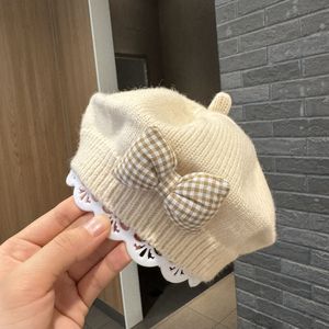 Chapeau de peintre en laine tricotée de béret de bébé <span class=keywords><strong>fille</strong></span> à la mode d'automne hiver en chapeau pour enfants de style coréen et occidental - Product Image 6