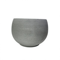 Pot de fleurs moderne en résine de pierre gris clair, texture ciment, pour plantes succulentes, décoration maison et bureau, pot rond pour plantes