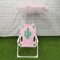 Enfant mignon imprimé dauphin crème glacée cactus ananas flamant rose motif enfants facile à plier chaise de plage avec parapluie pas cher facile à prendre