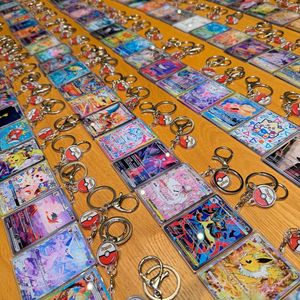 Accessoires Pokémon TCG : <span class=keywords><strong>Porte</strong></span>-clés en acrylique avec designs de cartes double face (Meowth Snorlax) - Style Anime, vendus individuellement - Product Image 3