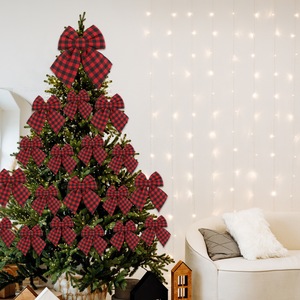 Lazos Navideños a Cuadros, Adornos para Decoración de Interiores, Decoración Navideña, Adornos para Árbol de Navidad - Product Image 5