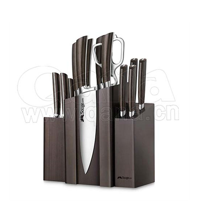 Hot Kitchen Knives Black Stainless Steel Chefs Knife 14PCS Kitchenware Knife Set with Magnetic Block