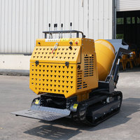 Service personnalisé : Mini-dumper portatif sur chenilles avec malaxeur à béton intégré pour les travaux de fondation de maisons rurales