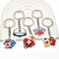 Porte-clés en PVC pour les professionnels de santé, stéthoscope, outil médical, porte-clés pour infirmière, vente en gros