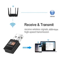 Adaptador WiFi USB Externo Inalámbrico de 2.4G 5GHz 600Mbps para Laptop
