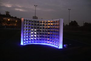 Xách tay LED ánh sáng photobooth bao vây Backdrop cho Đảng sự kiện đám cưới cong vàng bạc trắng <span class=keywords><strong>Inflatable</strong></span> ảnh gian hàng tường - Product Image 2