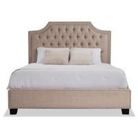 Lit Double de Luxe au Design Moderne pour Chambre à Coucher, Cadre de Lit Queen Size Rembourré Gris avec Grand Rangement – Vente en Gros