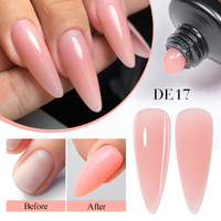 MTSSII 20ml Gel UV Polygel pour Ongles, Gel de Construction Rapide Effet Cristal, Gel Poly Extension Rose Transparent