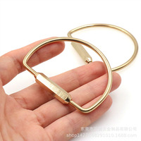Porte-clés artisanaux, anneaux en laiton en forme de D, pendentifs en métal nordique, anneaux en cuivre pur rétro pour hommes et femmes