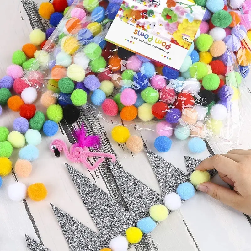1 Inch Multicolor Arts and Crafts Assorted Pom Poms Balls for DIY Decorations