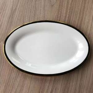 Juego de vajilla de platos de carga occidental de estilo europeo, plato de cerámica de pescado, diseño de plato ovalado mediterráneo para eventos de bodas - Product Image 4