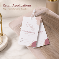 Étiquettes personnalisées imprimées pour perruques, étiquettes volantes en papier mat avec instructions d'entretien pour les extensions de cheveux naturels