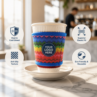Manchon isotherme réutilisable en néoprène pour tasse à café, 16/24/32 oz, support pour canettes de boissons froides, housse pour boissons chaudes ou glacées
