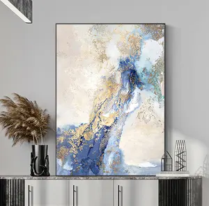 Pure Handmade Abstract Gold Foil Texture Cuadros Large size Acrylic Pictures oil painting canvas wall art