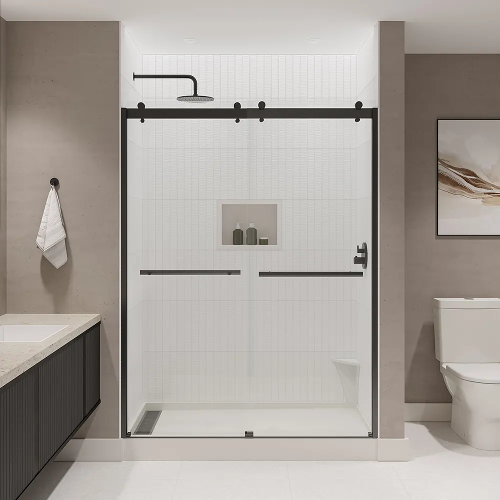 DDP Service Frameless Shower Glass Doors Two-Door Bypass Sliding Cabin Bathroom Shower Rooms