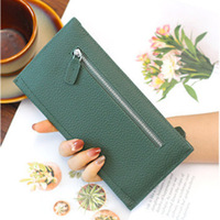 Portefeuille long ultra fin en cuir PU pour femmes, grande capacité, porte-téléphone, porte-cartes, porte-documents, poche à monnaie