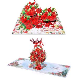 Pop Up Christmas Cards 6x8 Inch 3D Greeting Cards Festival Holiday Card <b>Paper</b> Digital Printing <b>Gloss</b> Lamination - Product Image 1