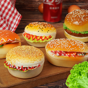 Cadeau anti-stress, fausse nourriture réaliste, hamburger géant moelleux, rebond rapide, grand hamburger moelleux en PU pour la décoration de café - Product Image 1