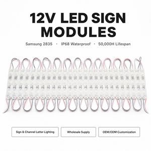 Bande lumineuse LED pour intérieur, fil lumineux LED, barre d'ampoules LED 12V 24V DC avec lentille transparente pour armoire, vitrine, plateau de voiture - Product Image 4