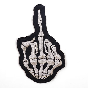 <span class=keywords><strong>Rock</strong></span> <span class=keywords><strong>and</strong></span> <span class=keywords><strong>Roll</strong></span> gesto della mano dito osso ricamato ferro su Patch per l'abbigliamento - Product Image 3
