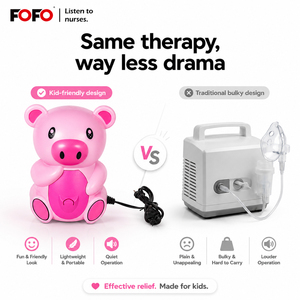 เครื่องพ่น<span class=keywords><strong>ยา</strong></span>แบบพกพาสำหรับเด็ก รุ่นคอมเพรสเซอร์ รูปทรงหมูน่ารัก บรรเทาอาการหอบหืด ใช้ได้ทั้งที่บ้านและเดินทาง ได้รับการรับรองมาตรฐาน CE ความจุ 8 มล. เงียบ - Product Image 3