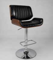 Tabouret de bar pivotant HR-6004 pour bar et café avec structure en contreplaqué, coussin en PU, base chromée 410 mm pour la personnalisation en gros