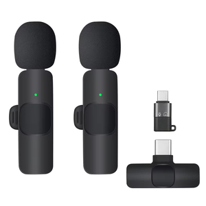 Venta al por mayor K9 portátil inalámbrico estéreo Lavalier micrófono al aire libre <span class=keywords><strong>Mini</strong></span> Cancelación de ruido Youtb Tiok micrófono de solapa - Product Image 2