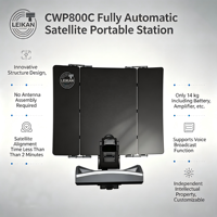 Estación Satelital Impermeable IP66 con Antena de 0.8m, Alineación Rápida en 2 Minutos, Encriptación AES-256, Control Remoto y Batería de 4h para Uso en Campo Privado