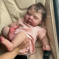 Poupée Reborn endormie aux yeux fermés, cheveux blonds, yeux bleus, pour accessoire de photographie de nouveau-né, cadeau de baby shower, décoration de chambre d'enfant