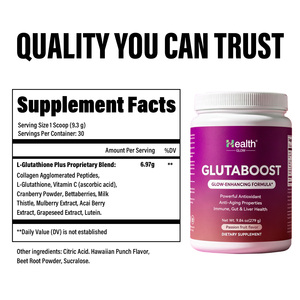 Poudre de glutathion hydrosoluble en gros pour blanchiment et éclaircissement de la peau, supplément OEM, marque privée, usine GMP, personnalisation en vrac - Product Image 4