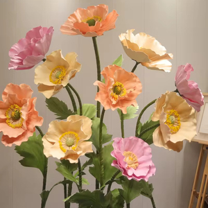 A-GF017 Wholesale Giant <b>Silk</b> <b>Flower</b> Artificial Giant Paper <b>Flower</b> Leading poppy Giant <b>Flower</b> for Wedding Stage Decoration - Product Image 1