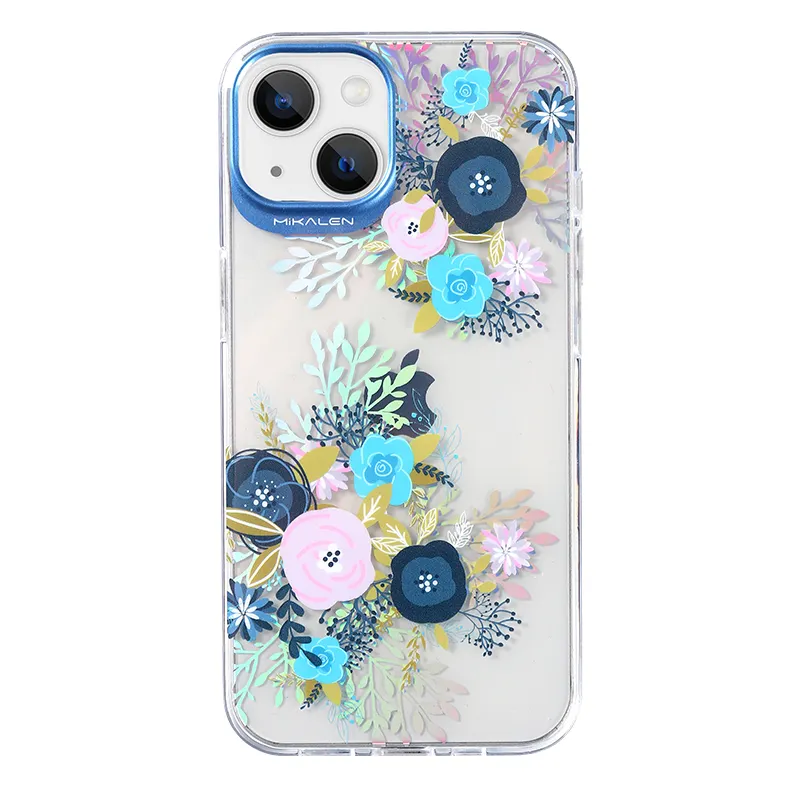 Fashion Street Flower Leaves Transparent TPU Phone Case Cover for iPhone 13 Pro Mikalen Case for iPhone 12 Pro Max